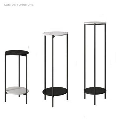 China Modern Design Round Lid Home Furniture Metal Frame Display Flower Stand for sale