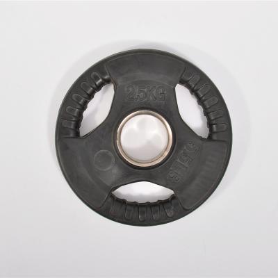 China Universal weightlifting for men in the gym is high quality rubber barbell plate 25kg for sale