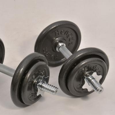 China Universal hot sale black painted barbell 50kg dumbbell set barbell and adjustable cast iron dumbbells 40kg for sale