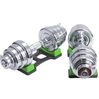 China Cheapest Men's Discovery Dumbbell Silver Pair 12kg 20kg Durable Wholesale Standard High Quality Bodybuilding Dumbbells for sale