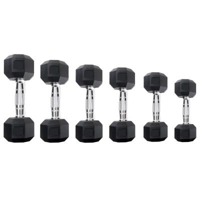 China Standard Durable Wholesale Customized High Quality Home Gym Equipment Dumbbell Barbells Set Multifunctional Rubber Hex Weight Dumbbells for sale