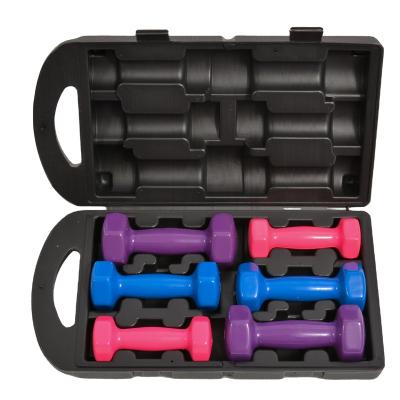 China Plastic Dip In Dumbbell Manufacturer Sells It Cheap Sports Small Hexagonal Ladies Sports Dumbbell 1.5 Kg Pink Color for sale