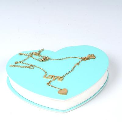 China High Quality Letter Necklace LOVE Girl Gift Shining Zircon Clavicle Chain Necklace for sale