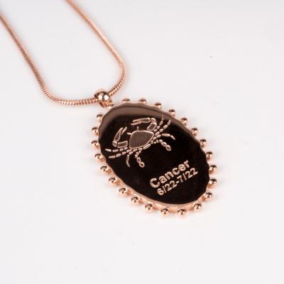 China High Quality Stainless Steel Astrology Sign Zodiac Necklace 18k Pendant Necklaces Gold Plated 12 Brand Good Quality Necklaces for sale