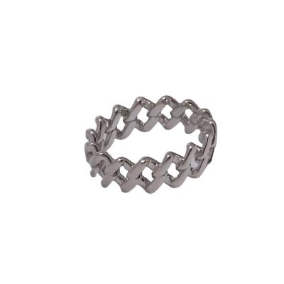 China Fashion CLASSIC Simple Vintage Full Titanium Luster Steel Ring Jewelry Women Weave Stainless Steel Ring for sale