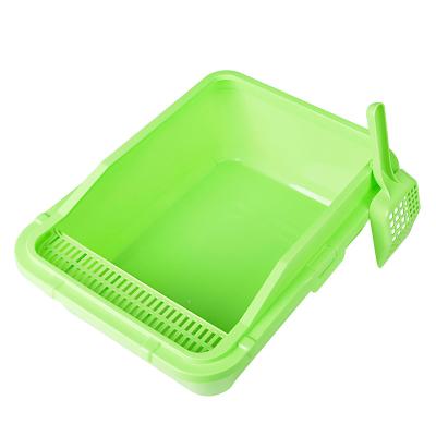 China Sustainable Factory Sale A Variety Styles Cheap Cat Toilet Large Space Easy Clean Plastic Cat Litter Box for sale