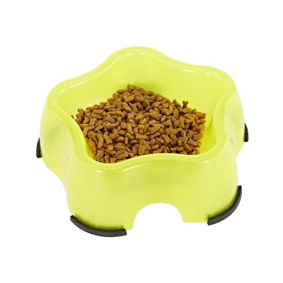 China Automatic Five-Star Shape High-Quality Jelly Color Pet Lightweight Plastic Single Bowl Small Dog And Cat Pet Bowl Pet Feeding Supply for sale