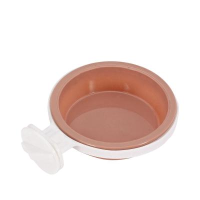 China Automatic Pet Feeding Bowl Hanging Non-Slip Cats Dogs Food Bowls Plastic Puppy Water Feeder Can Be Fixed On The Cage Pets Supplies for sale