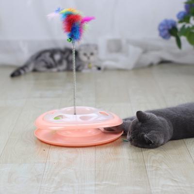 China Sustainable Funny Cat Toys for Indoor Cats Interactive Kitten Toys Roller Tracks With Catnip Spring Pet Toy With Exercise Balls Teaser Mouse for sale