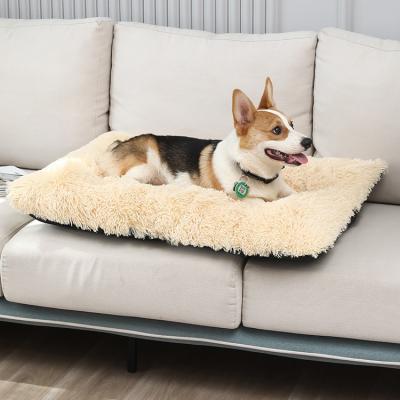 China Sustainable Soft Plush Padded Pet Sleeping Mat Soft Mattress Puppy Dog Cat Sofa Cushion Warm and Breathable Large Dog Bed Mat for sale