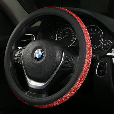 China 2021 Luxury Car Interior Accessories Steering Wheel Cover Customized Genuine Leather Steering Wheel Cover for sale