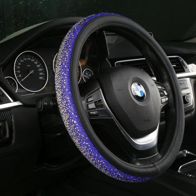 China Luxury PU Leather Car Steering Wheel Cover All Seasons Universal Non-slip Steering Wheel Cover for sale