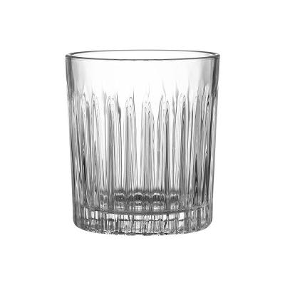 China CLASSIC Ribbed Round Borosilicate Whiskey Glass Juice Water Drinking Cup 300ml 10oz Hand Cup Vertical Striped Ripple Tumble for sale