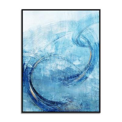 China Large Total Handmade Abstract Wall Art Painting Minimalism Light Blue by Cuadro de arte Abstracto for sale