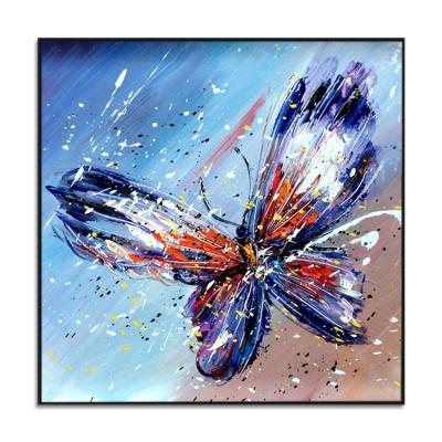 China Total Handmade Canvas Wall Art Acrylic Animal Hand Made Modern Decorative Butterfly Oil Painting for sale