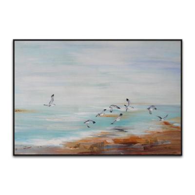 China Abstract Discount Handmade Modern Art Picture Landscape Fly Bird Canvas Painting For Home Decoration for sale