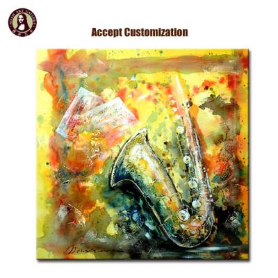 China Abstract Dropship Musical Instrument Canvas Painting Hand Painted Abstract Wall Art for sale