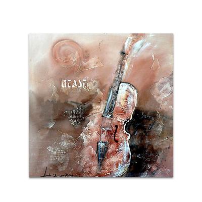 China Abstract modern oil paintings with cello musical instruments for sale