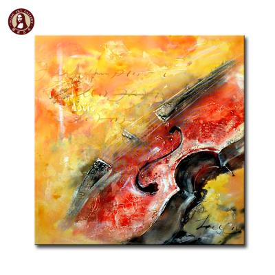 China Violin Abstract Popular Canvas Musical Instruments Oil Painting By Handmade for sale