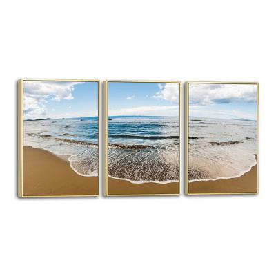 China 3 Pcs Modern Nordic Simple Beach Seascape Picture Painting Custom Canvas Print Wall Art for sale