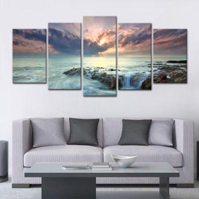 China Large Modern Sea Landscape Ocean Seascape Oil Painting Living Room Decoration Canvas Wall Art Print Picture for sale