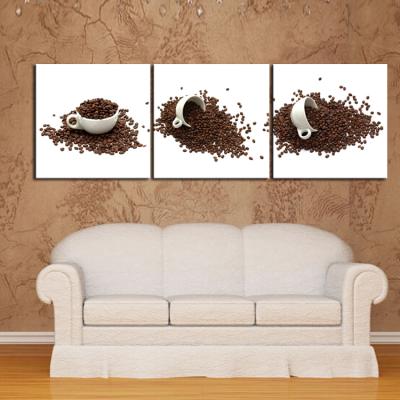 China 3 Panel Wall Art Picture Coffee Cup Bean Decor Still Life Modern Modern Canvas Print Painting for sale