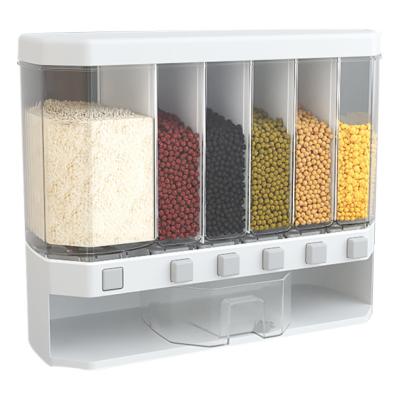 China Sustainable Food Storage Box Cereal Dispenser Storage Box Kitchen Cereal Rice Plastic Container for sale