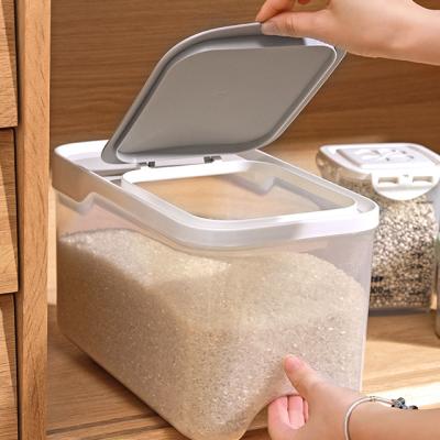 China Viable Sealed Clear Plastic Rice Storage Container 10kg Rice Dispenser Storage Box 5l Rice Storage for sale