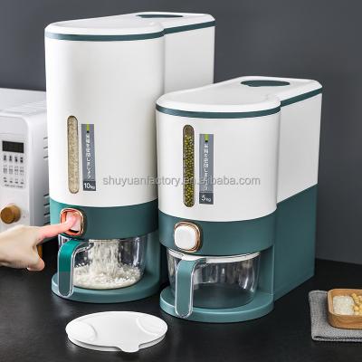 China Multi-Functional Storage Portable Cereal Bean Dispenser 10kg Freshness Preservation 10kg Kitchen Kitchen Food Grain Dispenser for sale