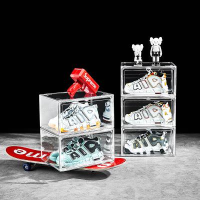 China Transparent Sneaker Box Sustainable Stackable Giant Shoe Storage for sale