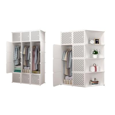 China (Size) 2020 New Design Diy Modern Foldable Bedroom Clothes Adjustable Plastic Cabinet Modern Organizer Wardrobe Clothes Cabinets and Wardrobes for sale