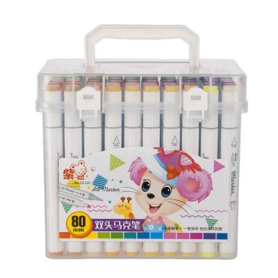 China Professional Paint 220-60 Wholesale Free Sample Colors Up To 80 Paint Marker Pen Art Supply Permanent Stationary Alcohol Markers Pen for sale