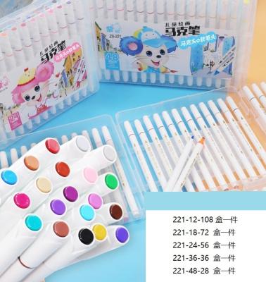 China High Quality Custom Color 221-12 Double Inclined Multi Function Kids Paint Brush Soft Pen Marker Pen for sale