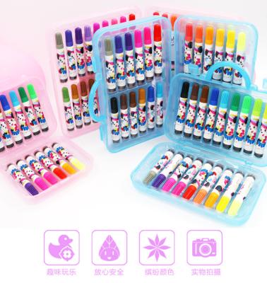 China Brand New Plastic PP Holder Set Manufacturer Kit Sale Kids Water Color Pen With Stamp for sale