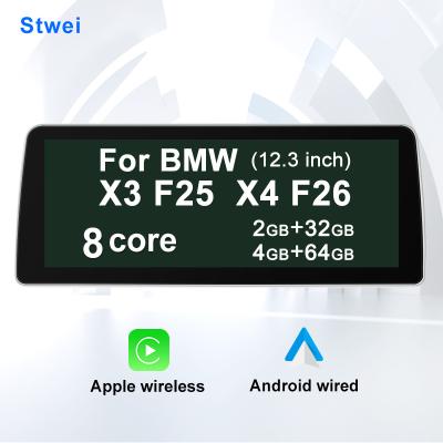 China GPS 8' Core Android 12.3 Auto Radio 12.3 HD Screen CarPlay Car Multimedia Player For BMW X3 F25 X4 F26 WIFI 4G BT GPS Navi Stereo DSP for sale