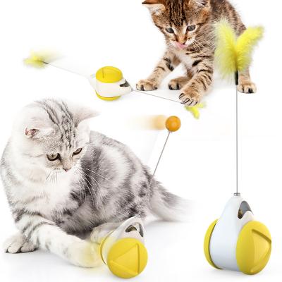 China Viable Cat Toy Balance Car Pet Toy Catnip Ball And Feather Funny Pet Puzzle Indoor Cat Toy Supplies Available for sale