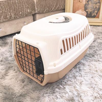 China Stable Breathable Pet Carrier Large Size PP Made Pet Flight Case Suitable For Outdoor Breathable Travel Pet Carrier for sale