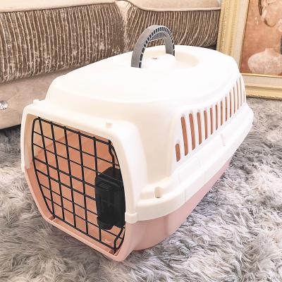 China Breathable Pet Carriers Cages Stable Large Size PP Made Pet Flight Case Suitable For Outdoor Breathable Travel Pet Carriers Cages for sale