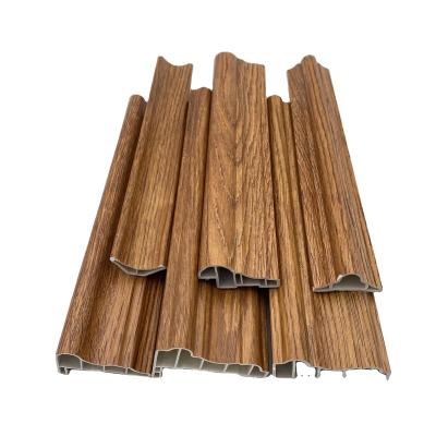 China Modern Interior Wood Decor Plant Plastic PVC Composite Cladding Cladding Fluted Wall Panel WPC Interior Wall Panel for sale