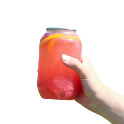 China New 500ml Beverage Shape Can Empty Bubble Soda Bottles With Easy Open Lids for sale