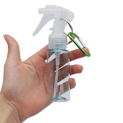 China Factory Wholesale 60ml Single Hair Water Empty Plastic Mini Spray Bottle With Keychain Trigger Sprayer for sale