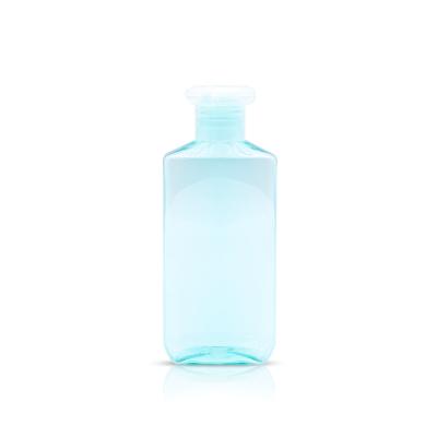 China Single Wholesale 230ml PET Plastic Square Shaped Empty Lotion Cosmetic Bottles With Flip Cap for sale