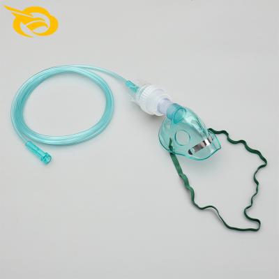 China 2021 Best New PVC Aerosol Mask 7 Temporary Stop Full Face Mask Cheap Aerosol Mask Oxygen Tube With Nebulizer for sale