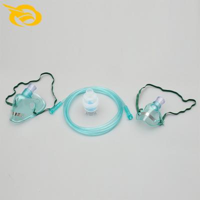 China Pediatric PVC Nebulizer Mask Aerosol Mask Standard with Adjustable Elastic Strap Nose Clip 7 Full Temporary Stop Oxygen Tubing for sale