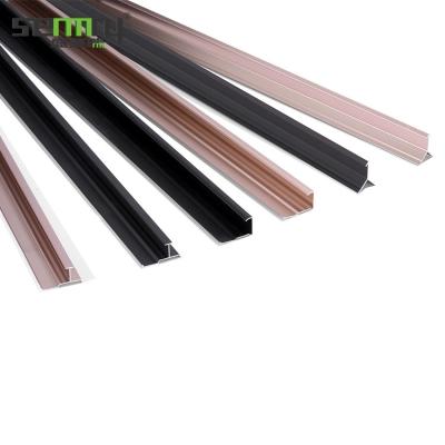 China Modern Good Aluminum Extrusion Closed Edge Trim For Ceramic Wide Tile Brushed Gold Steel Decoration Profile for sale