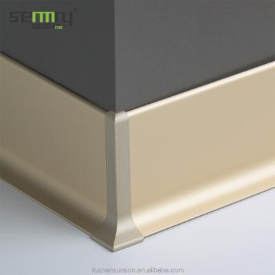 China 80mm 60mm Modern Aluminum Skirting Board Wall Plinth Corner Protector Skirting Board Profile for sale