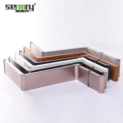 China Modern Fast Delivery Aluminium profile Brushed Aluminum Alloy Baseboard Wall Skirting Board for sale