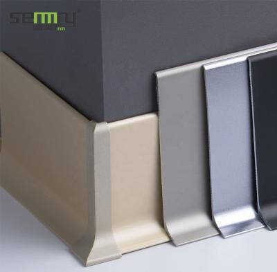 China Modern Customized metal aluminum baseboard champagne color skirting board for sale