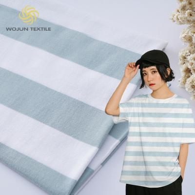 China Sustainable Wholesale Knit Striped Cotton Textile Fabric T-shirt Fabric Cotton For Clothing à venda