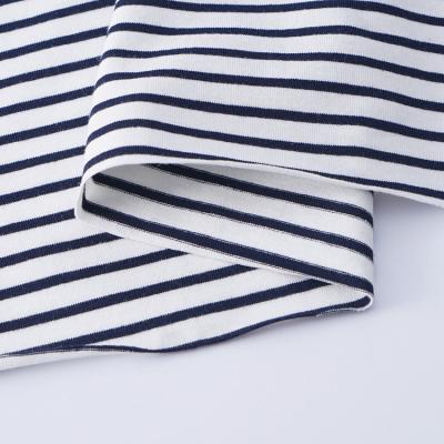 Chine Custom Stretch Fabric Woman Shirts Cotton Tank Top Knit Yarn Dyed T-shirt Tank Top Stripe Fabric à vendre